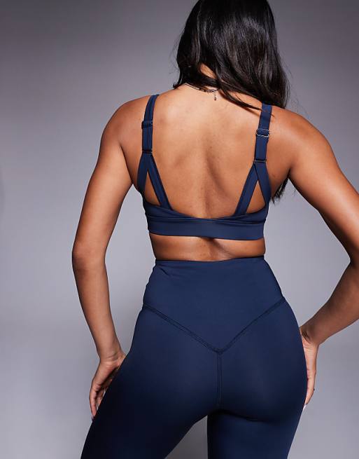4505 Icon Active Medium Support Sports Bra With Removable Padding And Adjustable Straps In Navy Ink