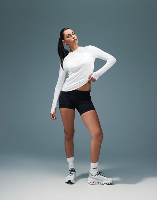 4505 Icon Active Quick Dry Long Sleeve Running Top In White