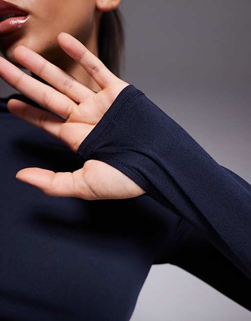 4505 Icon Active Quick Dry Long Sleeve Running Top In Navy