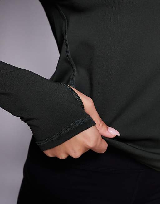 4505 Icon Active Quick Dry Long Sleeve Running Top In Dark Khaki