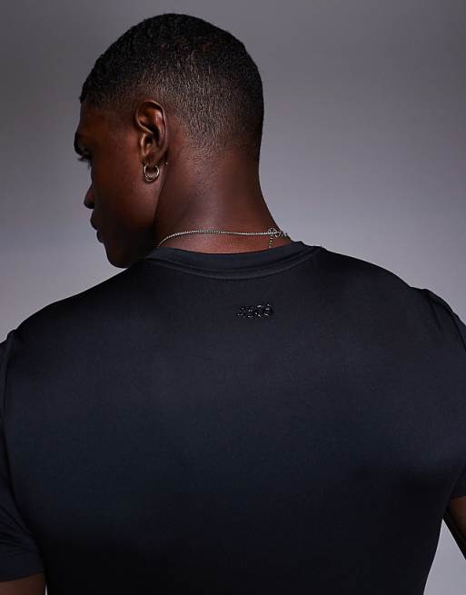 4505 Icon Active Quick Dry Muscle Fit Base Layer Training T-shirt 2 Pack In Black And Charcoal