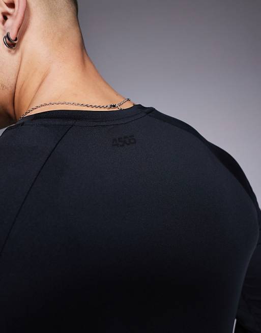 4505 Icon Active Quick Dry Muscle Fit Base Layer Training Long Sleeve Top In Black