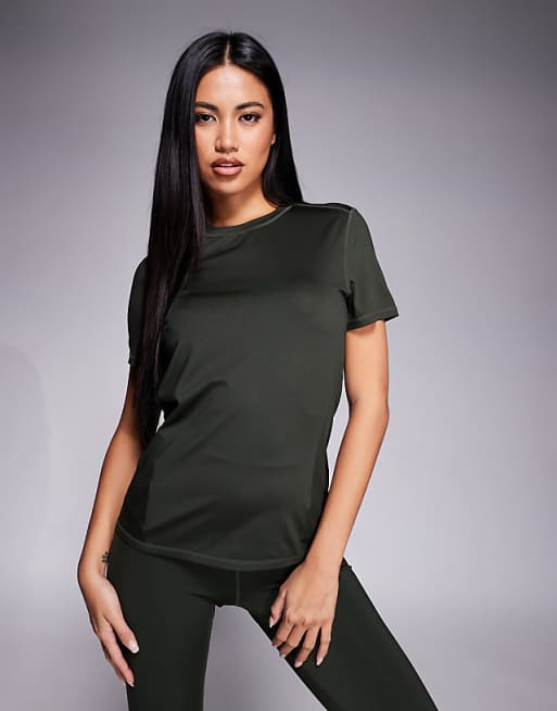4505 Icon active quick dry performance t-shirt in dark khaki