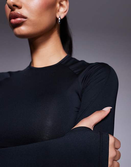 4505 Icon Active Quick Dry Slim Fit Long Sleeve Top In Black