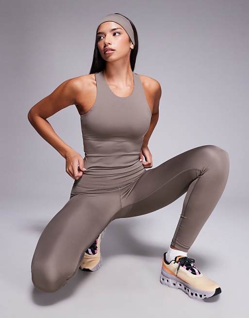 4505 Icon active racer back vest with inner bra and removable padding in morel