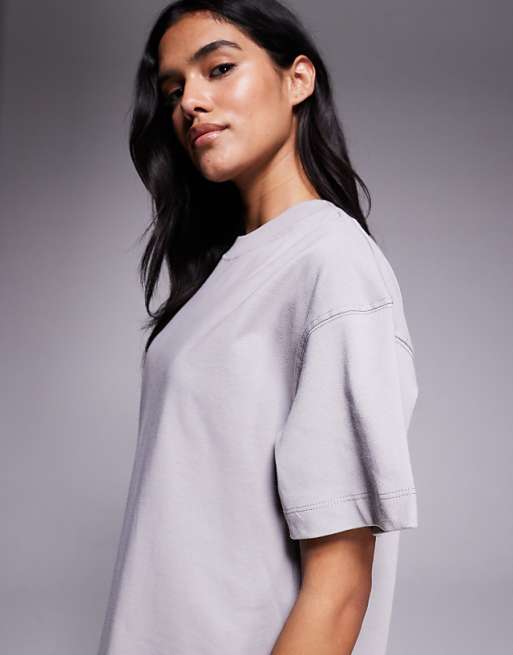 4505 Icon Boxy Heavyweight Cotton T-shirt With Quick Dry Finish In Ash