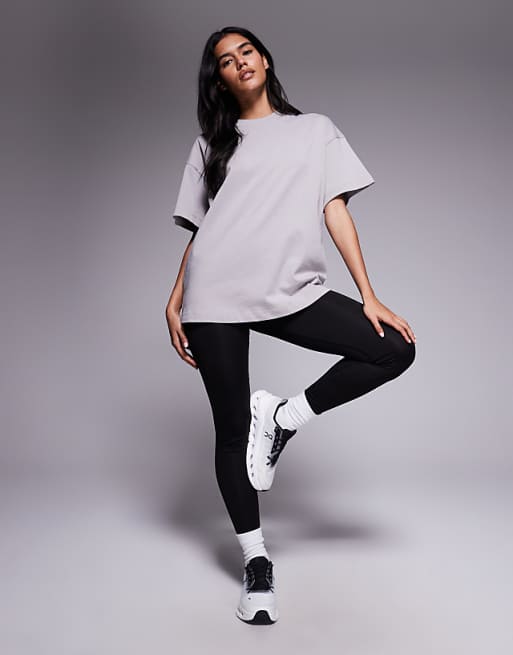 4505 Icon Boxy Heavyweight Cotton T-shirt With Quick Dry Finish In Ash