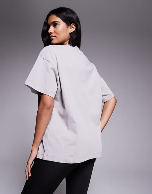 4505 Icon Boxy Heavyweight Cotton T-shirt With Quick Dry Finish In Ash