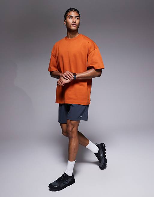 4505 Icon Boxy Heavyweight Cotton T-shirt With Quick Dry Finish In Terracotta