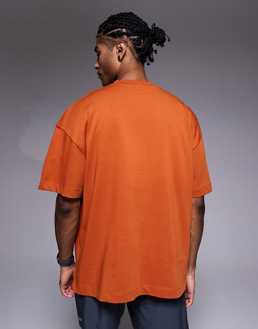 4505 Icon Boxy Heavyweight Cotton T-shirt With Quick Dry Finish In Terracotta