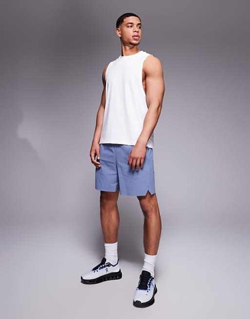 4505 Icon Cotton Drop Armhole Training Vest With Quick Dry Finish In White