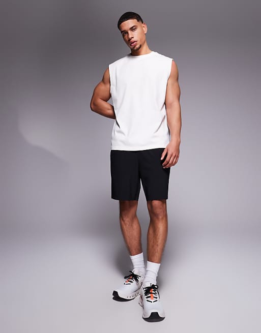 4505 Icon Cotton Oversized Pump Training Tank With Quick Dry Finish In Off White