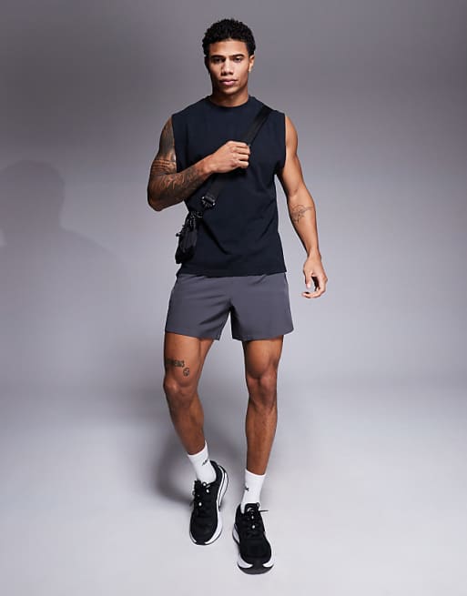 4505 Icon Cotton Oversized Pump Training Tank With Quick Dry Finish In Black