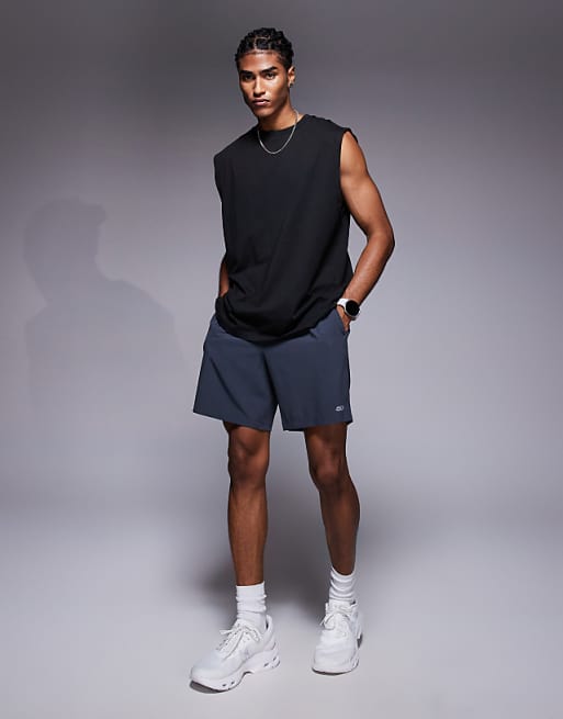 4505 Icon Cotton Oversized Pump Training Tank With Quick Dry Finish In Black