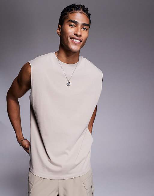 4505 Icon cotton oversized pump training tank with quick dry finish in washed stone