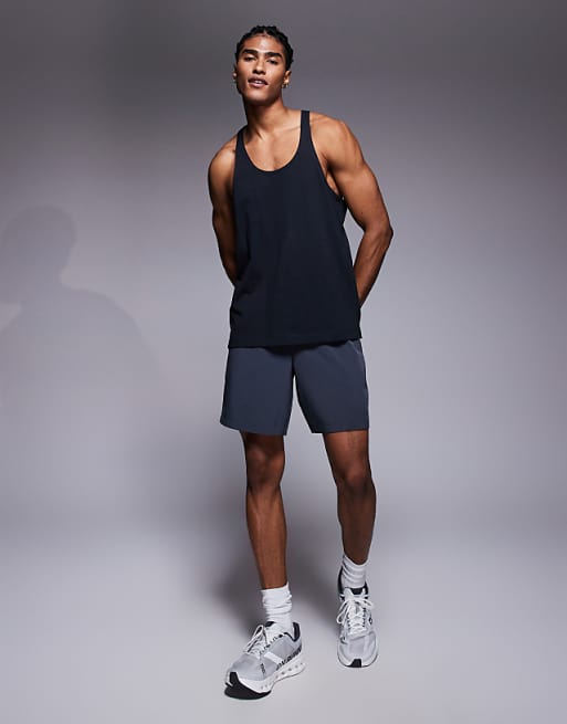 4505 Icon Cotton Stringer Vest With Quick Dry Finish In Black