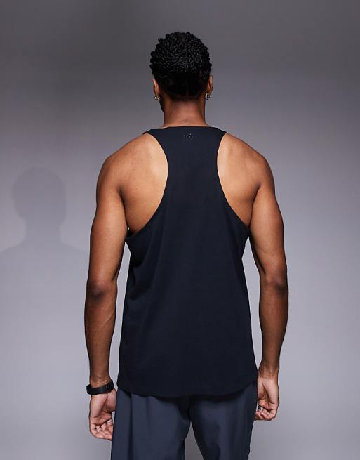 4505 Icon Cotton Stringer Vest With Quick Dry Finish In Black