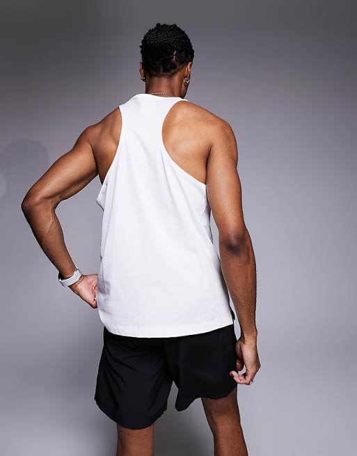 4505 Icon Cotton Stringer Vest With Quick Dry Finish In White