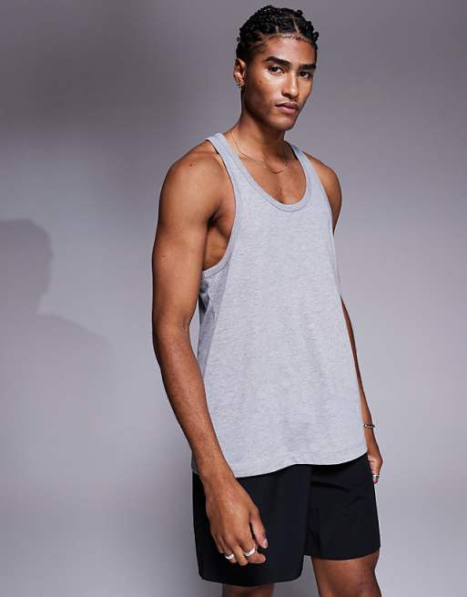 4505 Icon cotton stringer vest with quick dry finish in grey