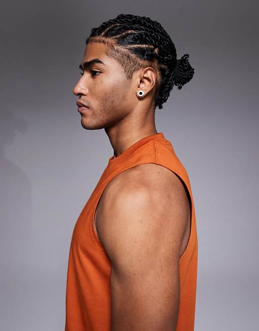 4505 Icon Drop Armhole Cotton Training Vest With Quick Dry Finish In Terracotta