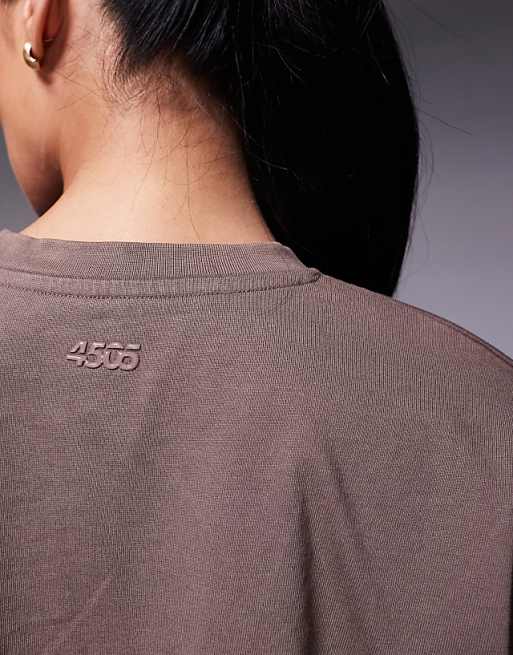 4505 Icon Heavyweight Cotton Cropped T-shirt With Quick Dry Finish In Washed Taupe