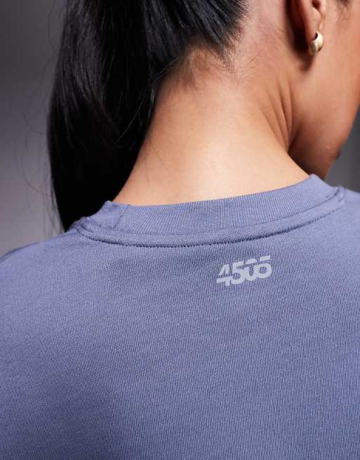 4505 Icon Heavyweight Cotton Cropped T-shirt With Quick Dry Finish In Cornflower