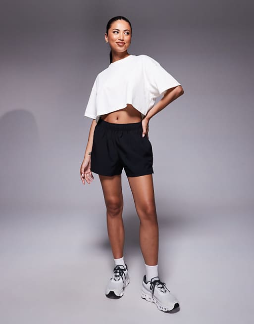 4505 Icon Heavyweight Cotton Cropped T-shirt With Quick Dry Finish In Vintage White