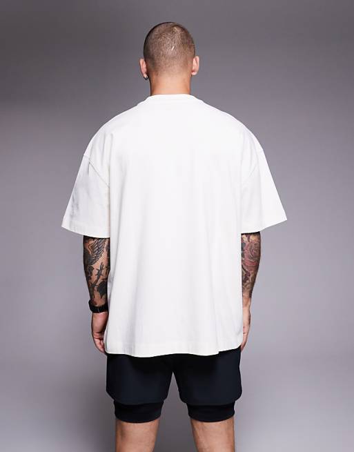 4505 Icon Heavyweight Cotton Oversized T-shirt With Quick Dry Finish In Off White