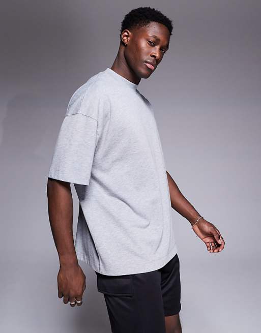 4505 Icon Heavyweight Cotton Oversized T-shirt With Quick Dry Finish In Grey Marl