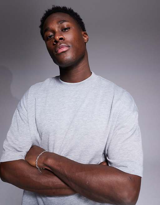 4505 Icon Heavyweight Cotton Oversized T-shirt With Quick Dry Finish In Grey Marl