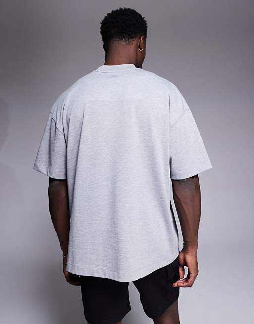 4505 Icon Heavyweight Cotton Oversized T-shirt With Quick Dry Finish In Grey Marl