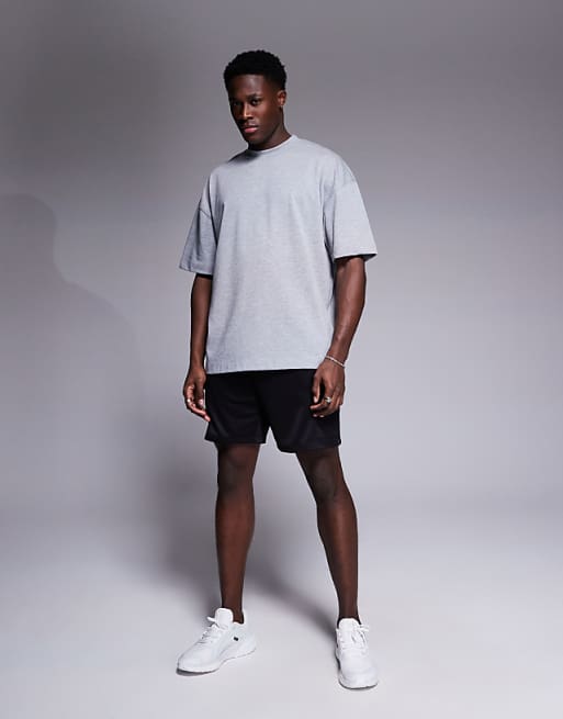 4505 Icon heavyweight cotton oversized t-shirt with quick dry finish in grey marl