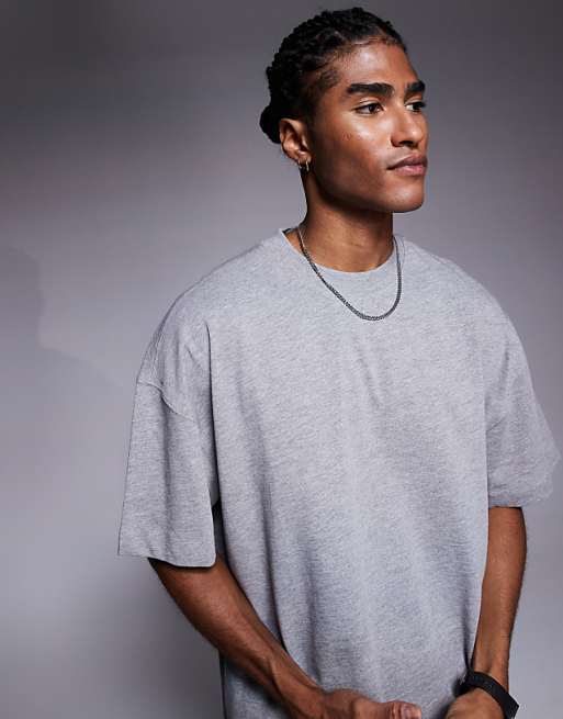 4505 Icon Heavyweight Cotton Oversized T-shirt With Quick Dry Finish In Grey Marl