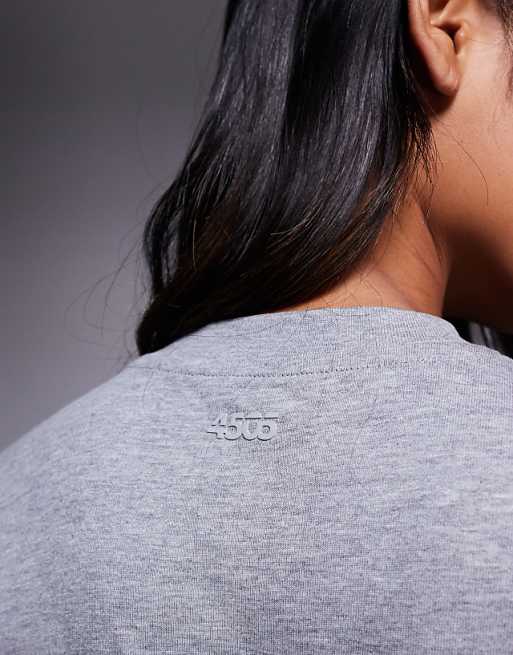 4505 Icon Heavyweight Cotton Oversized T-shirt With Quick Dry Finish In Grey Marl