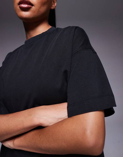 4505 Icon Heavyweight Cotton Oversized T-shirt With Quick Dry Finish In Washed Black