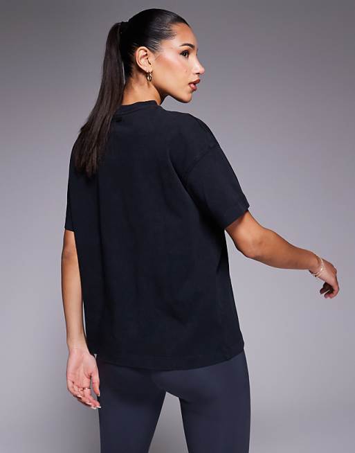 4505 Icon Heavyweight Cotton Oversized T-shirt With Quick Dry Finish In Washed Black