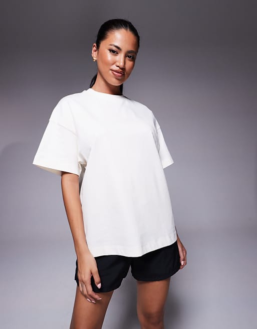 4505 Icon Heavyweight Cotton Oversized T-shirt With Quick Dry Finish In Vintage White