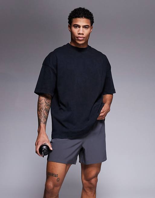 4505 Icon heavyweight cotton oversized t-shirt with quick dry finish in black