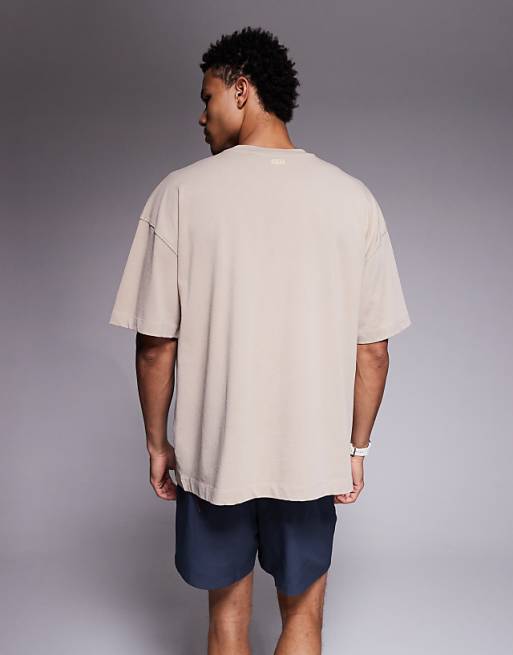 4505 Icon Heavyweight Cotton Oversized T-shirt With Quick Dry Finish In Washed Stone