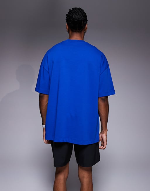 4505 Icon Heavyweight Cotton Oversized T-shirt With Quick Dry Finish In Cobalt Blue