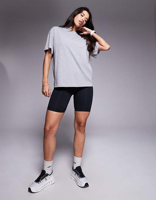 4505 Icon Heavyweight Cotton Oversized T-shirt With Quick Dry Finish In Grey Marl