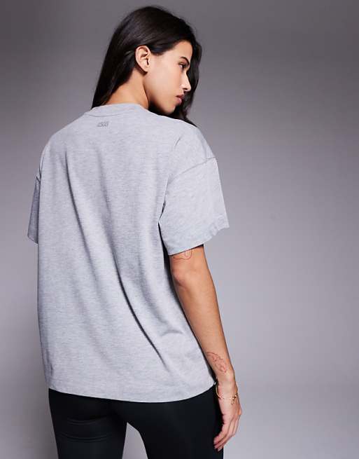 4505 Icon Heavyweight Cotton Oversized T-shirt With Quick Dry Finish In Grey Marl