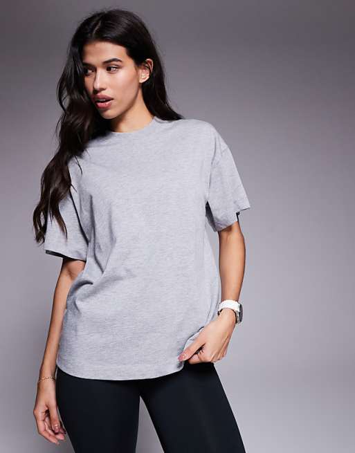 4505 Icon heavyweight cotton oversized t-shirt with quick dry finish in grey marl