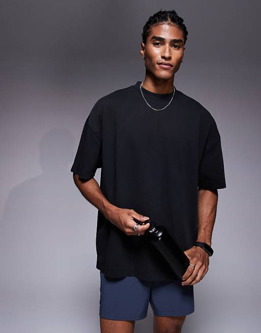 4505 Icon heavyweight cotton oversized t-shirt with quick dry finish in black