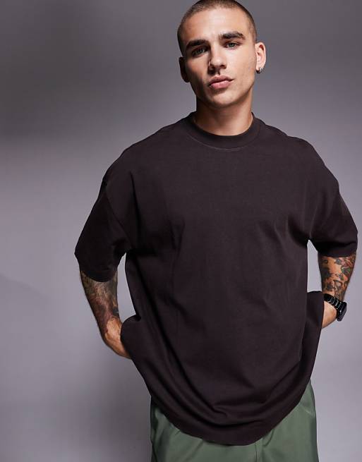 4505 Icon Heavyweight Cotton Oversized T-shirt With Quick Dry Finish In Washed Coffee