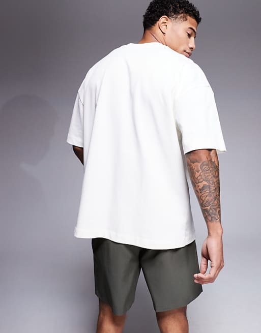 4505 Icon Heavyweight Cotton Oversized T-shirt With Quick Dry Finish In Off White
