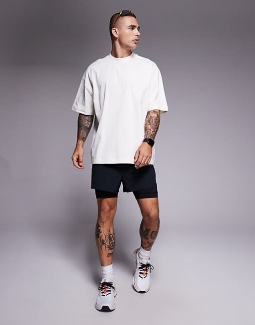 4505 Icon heavyweight cotton oversized t-shirt with quick dry finish in off white
