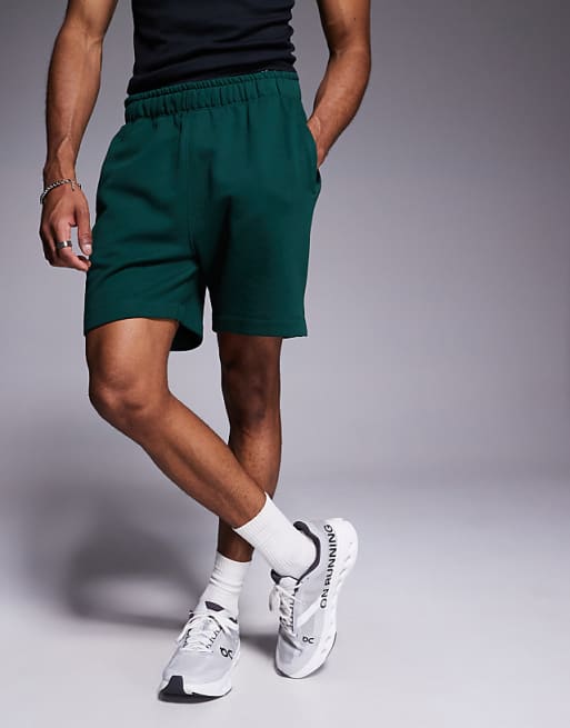 4505 Icon Heavyweight Cotton Sweat Shorts With Quick Dry Finish In Pine Green