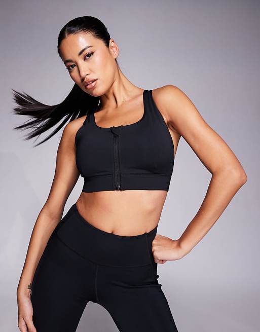 4505 Icon high support active sports bra with removable padding in black