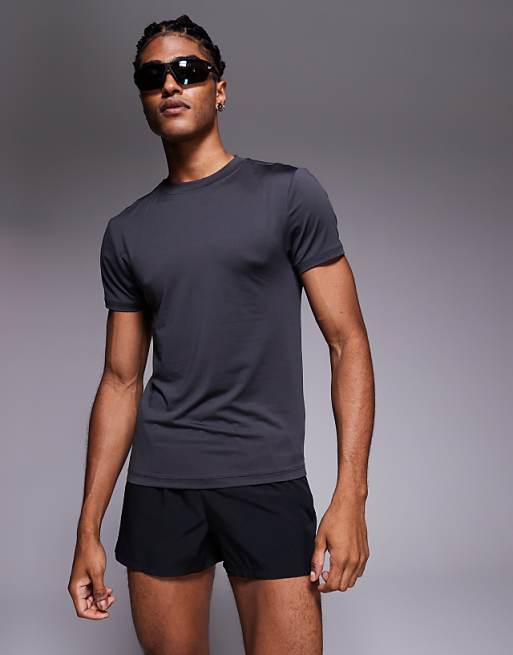 4505 Icon muscle fit training t-shirt with quick dry in charcoal